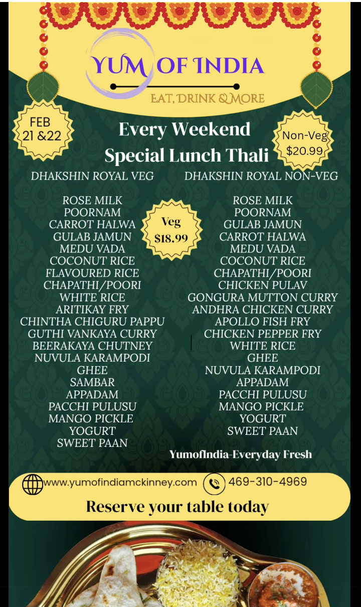 Weekend Special Lunch Thali